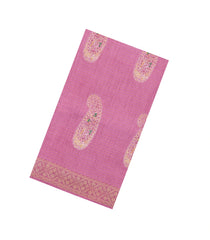 Dusty Pink Printed Synthetic Dola Silk Saree With Zari Stripes & Border-SY0395