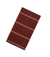 Brown Woven Bengal Cotton Saree With Stripes & Contrast Pallu-BG1891