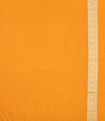 Mustard Woven Blended Satin Saree With Floral Zari Buttas-BL6016