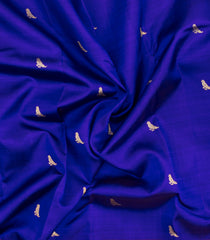 Blue Handloom Korvai Kanchipuram Silk Saree With Zari Buttas-KA15282