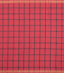 Peach Woven Kadappa Cotton Saree With Checks-KN0746