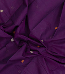 Purple Handloom Kanchi Cotton Saree With Buttas-KC1770
