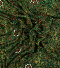 Green Printed Modal Silk Saree With Sequin Motifs-PS0749