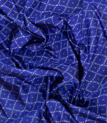 Blue Handloom Rajkot Patola Ikat Silk Saree With Tie & Dye Motifs-IK0539