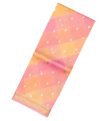 Baby Pink Handloom Banarasi Organza Silk Saree With Floral Motifs-BE1679