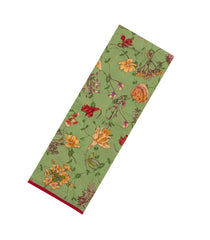 Cardamom Green Printed Crepe Silk Saree With Floral Motifs-PS0924
