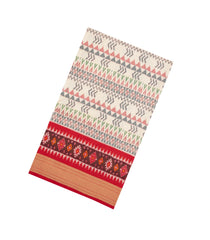 Cream Handloom Pochampally Ikat Silk Saree With Tie & Dye Motifs -IK0427