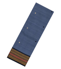 Grey Woven Chettinad Cotton Saree With Contrast Border-CN1843