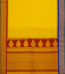 Lemon Yellow Handloom Gadwal SICO Saree With Cotton Body & Silk Border-GA0323