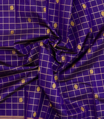 Purple Handloom Kanchipuram Silk Saree With Zari Checks & Buttas-KA15269