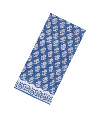 Blue Printed Jaipur Cotton Saree With Floral Motifs-JC1890