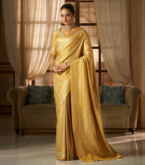 Gold Woven Blended Swarn Satin Saree With Zari Border-EN2214