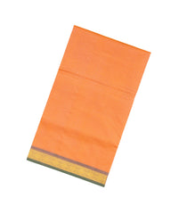 Peach Handloom Silk Cotton Saree With Stripes & Contrast Pallu-SC3667