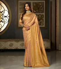 Pastel Pink Woven Blended Swarn Satin Saree With Zari Border-EN2220