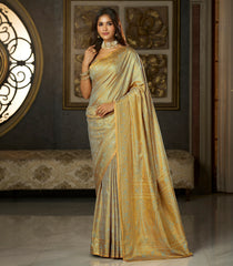 Mint Green Woven Blended Swarn Satin Saree With Zari Border-EN2219