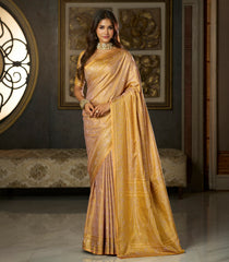 Mustard Gold Woven Blended Swarn Satin Saree With Zari Border-EN2221