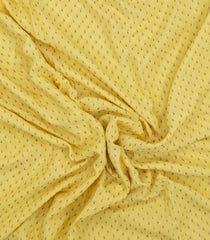 Light Yellow Handloom Banarasi Khaddi Georgette Silk Saree With Contrast Border-BE1865