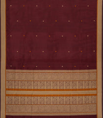 Maroon Handloom Silk Cotton Saree With Buttas-SC4431