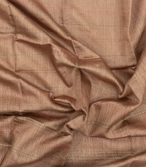 Beige Printed Tussar Silk Saree With Floral Motifs In Border-TU3675
