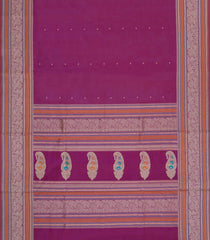 Hot Pink Handloom Silk Cotton Saree With Buttas -SC4258