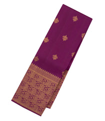 Magenta Handloom Kanchipuram Silk Saree With Floral Motifs-KA14086