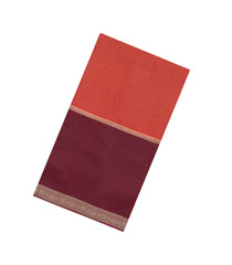 Red Woven Blended Viscose Saree With Contrast Border-BL5594