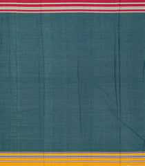 Teal Woven Cotton Saree With Kasuti Hand Embroidery Motifs-EN1757