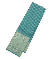 Shadow Green Handloom Kanchipuram Silk Saree With Stripes-KA14664