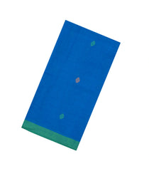 Blue Woven Tussar Silk Saree With Floral Motifs-TU3460