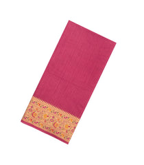 Dark Peach Woven Art Dupion Saree With Meena Floral Border-BL5952