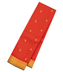 Red Handloom Kanchipuram Silk Saree With Vairaoosi & Buttas-KA15520