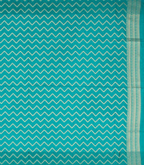 Turquoise Woven Art Dupion Saree With Floral Zari Buttas-BL5941