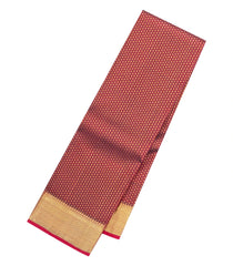 Maroon Handloom Kanchipuram Silk Saree With Zari Motifs-KA15687