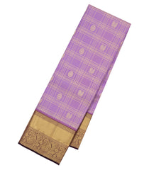 Lavender Woven Pure Silk Saree With Zari Checks & Buttas -EC2539