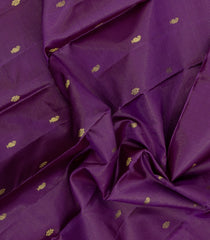 Dark Purple Handloom Kanchipuram Silk Saree With Stripes & Buttas-KA15950