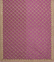 Magenta Woven Net Saree With Embroidered Floral Motifs-EN1877