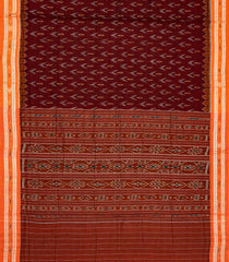 Maroon Orissa Cotton Saree With Tie & Dye Flower Motifs