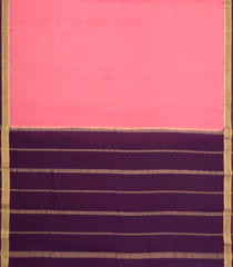 Peach Woven Mysore Silk Saree With Contrast Zari Border-MS3823