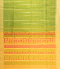 Light Green Woven Kora Soft Silk Saree With Dotted Stripes-SO4754