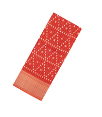 Red Printed Synthetic Dola Silk Saree With Motifs & Zari Stripes-SY0421