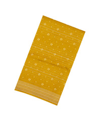 Mustard Printed Synthetic Dola Silk Saree With Zari Stripes-BL5711