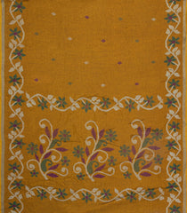 Mustard Printed Blended Erode Cotton Saree With Zari Border-SY0457