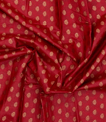 Red Woven Tussar Silk Saree With Floral Buttas-TU3580