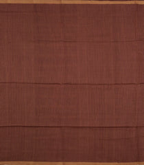 Dark Maroon Woven Tussar Silk Saree With Floral Motifs & Zari Border-TU3561