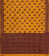 Mustard Woven Tussar Silk Saree With Floral Motifs-TU3146