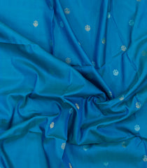 Cyan Handloom Uppada Silk Saree With Meena Buttas-UP0426