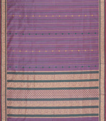 Lilac Handloom Kanchi Cotton Saree With Silk Border-KC1822