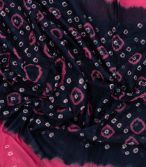 Midnight Blue Woven Jaipur Cotton Saree With Printed Floral Motifs-JC1415