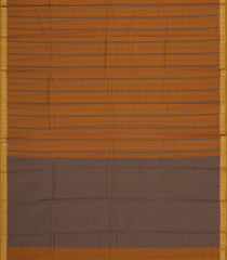 Oil Mustard Woven Rasipuram Cotton Sari With Stripes-RA2623
