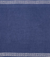 Indigo Printed Jaipur Cotton Saree With Printed Tribal Motifs-JC1778